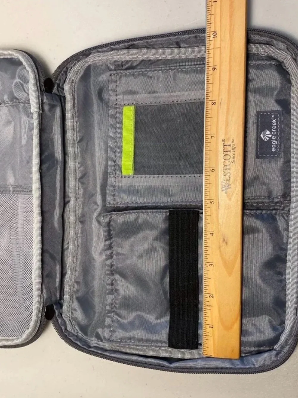 Sharper Image Portable Electronics Organizer Case in Gray with Lime Green Accent